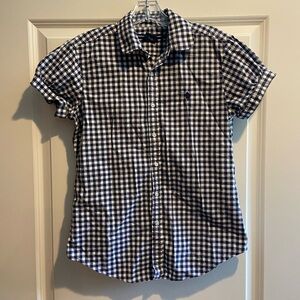 Ralph Lauren Navy/White Casual Button Down Shirt. Excellent Preowned Condition